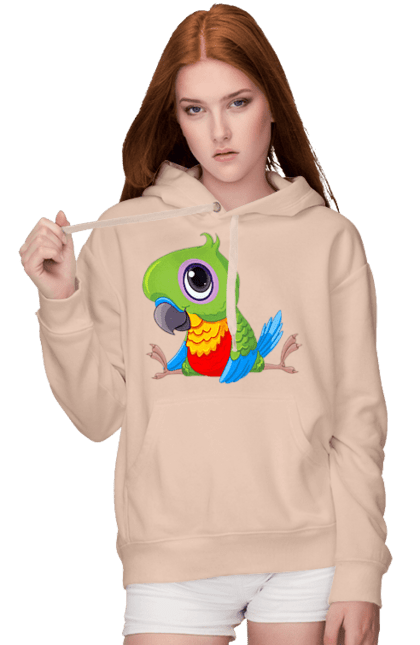 Жіноче худі з принтом "Папужка". Мило, папуга. 2070702