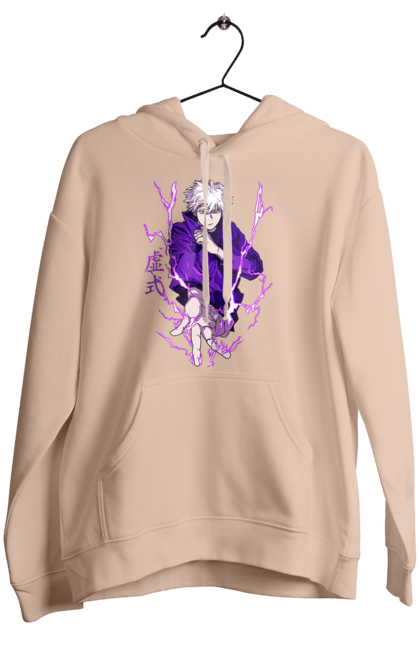 Women's hoodie with prints Jujutsu Kaisen Gojo. Anime, dark fantasy, gojo, jujutsu kaisen, magic battle, manga, mystic. 2070702