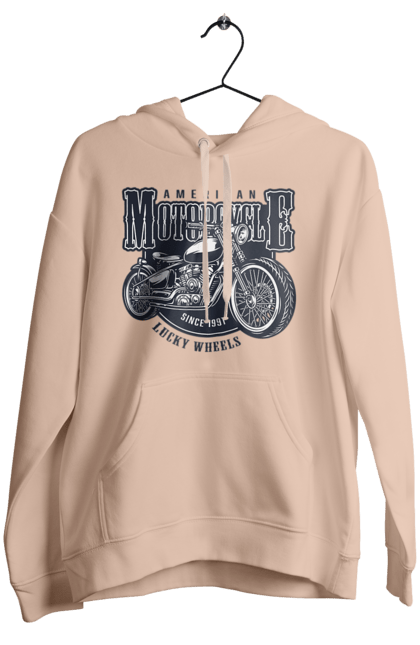 Women`s hoodie with prints Cool vintage motorcycle. America, good, male, motorcycle, motorcycles, retro, stylish, stylishly, vintage, vintage. 2070702