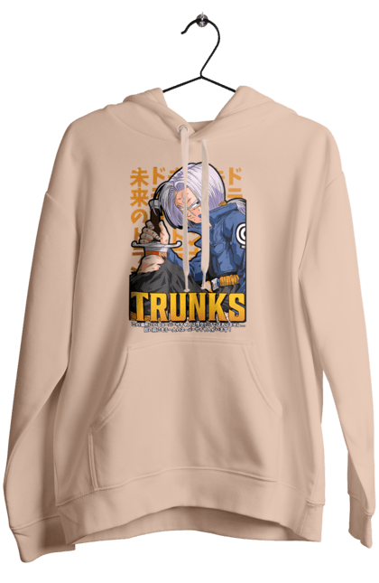 Women's hoodie with prints Dragon Ball Trunks. Anime, dragon ball, manga, trunks, tv series. 2070702