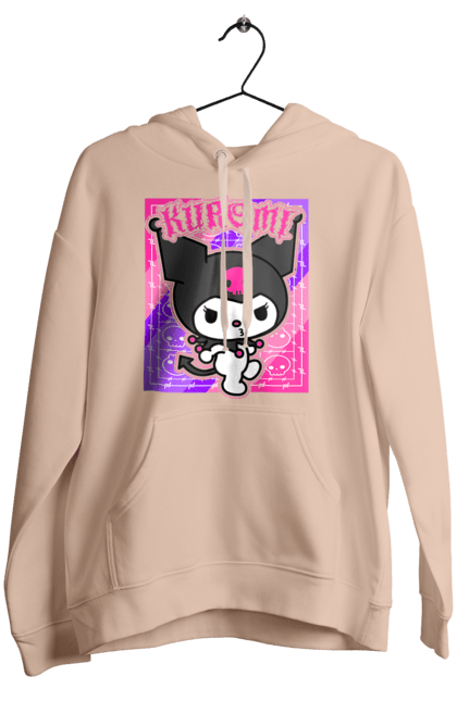 Women's hoodie with prints Hello Kitty Kuromi. Anime, character, hello kitty, kuromi, my melody, sanrio. 2070702