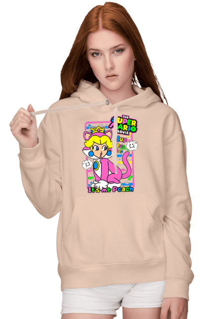 Women's hoodie with prints The Super Mario Bros. Movie Princess Peach. Character, game, mario, mario bros, movie, nintendo, princess peach, super mario bros. 2070702