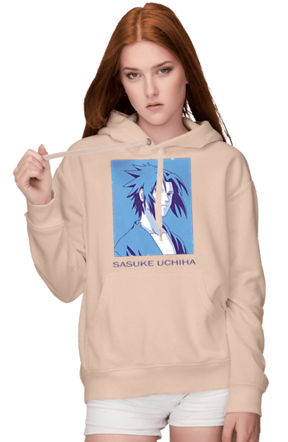 Women's hoodie with prints Naruto Sasuke Uchiha. Anime, manga, naruto, sasuke, sasuke uchiha, team 7, team number 7, uchiha. 2070702