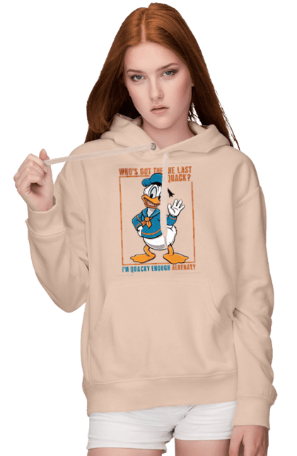 Women's hoodie with prints Donald Duck. Animated series, cartoon, disney, donald duck. 2070702