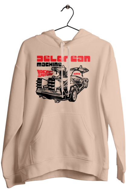 Women's hoodie with prints Time machine DeLorean. Back to the future, delorean, movie, time machine. 2070702