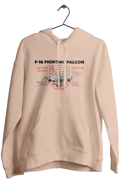 Women`s hoodie with prints F 16. F16, howitzer, industrious, nasams, suzanne, zuzana. 2070702