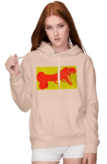 Women`s hoodie with prints Member Dinosaur. Dinosaur, member, pisyun. 2070702