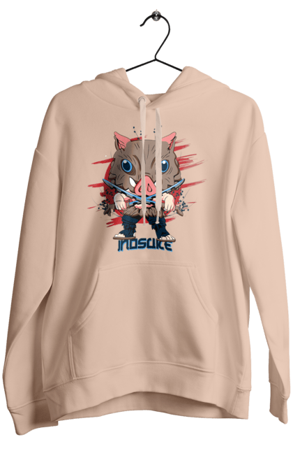 Women's hoodie with prints Demon Slayer Inosuke. Anime, demon slayer, inosuke, inosuke hashibira, kimetsu no yaiba, manga. 2070702