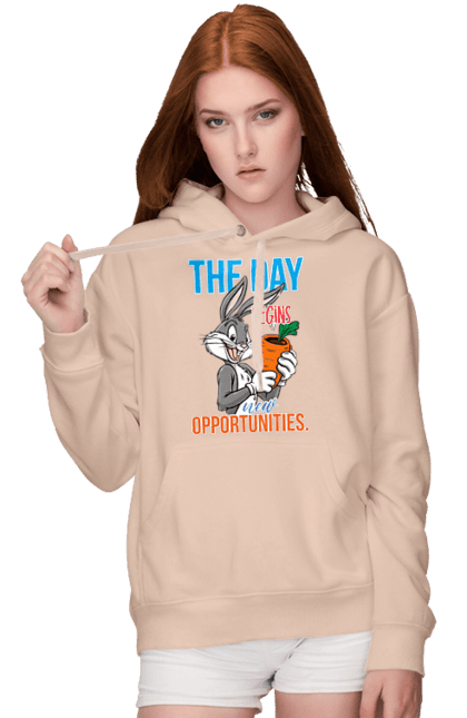 Women's hoodie with prints Bugs Bunny. Bugs bunny, cartoon, looney tunes, merrie melodies. 2070702