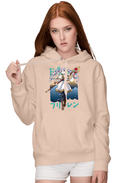 Women's hoodie with prints Frieren: Beyond Journey's End. Anime, elf, fern, frieren, heroine, magician, manga. 2070702