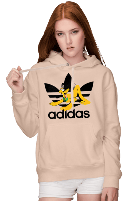 Women's hoodie with prints Adidas Pluto. Adidas, animated series, dog, pluto, tv series. 2070702