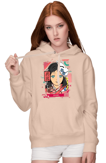 Women's hoodie with prints Demon Slayer Makomo. Anime, demon slayer, kimetsu no yaiba, makomo, manga, serial. 2070702