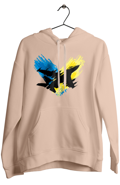 Women`s hoodie with prints Airplane F 16. Aircraft f16, airplane, f16, flag, patriotic, ssu, with a flag. 2070702