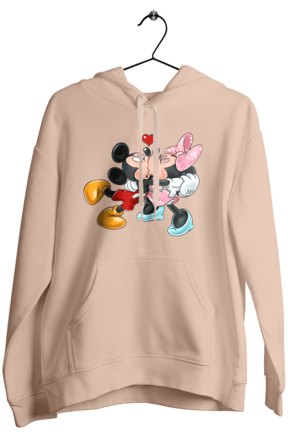 Жіноче худі з принтом "Міккі Маус та Мінні Маус". Mickey mouse, minnie mouse, дісней, міккі, міккі маус, мінні маус, мультфільм. 2070702