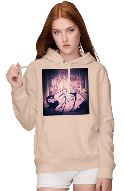 Женское худи с принтом Взрослые Игры На Фоне Города. 18, голая, лизать, любовь, трусики. 2070702