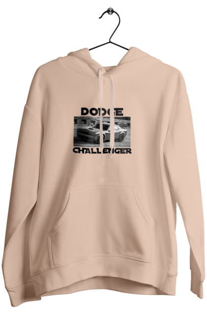 Women`s hoodie with prints Dodge challenger. An american legend, auto, car, classic car, cult car, dodge challenger, powerful car, zhmasl kar. 2070702