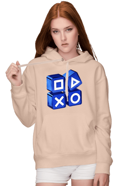 Жіноче худі з принтом "Геймпад". Playstation, sony, геймпад, гра, джостик. 2070702