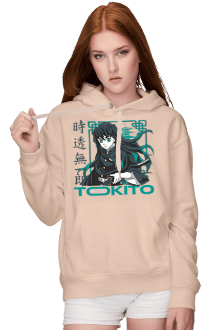 Women's hoodie with prints Demon Slayer Muichiro. Anime, kimetsu no yaiba, manga, muichiro, muichiro tokito, serial. 2070702