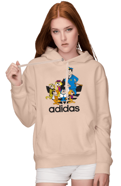 Женское худи с принтом Adidas Top Cat. Adidas, top cat, адидас, кот, коты, мульт, мультсериал. 2070702