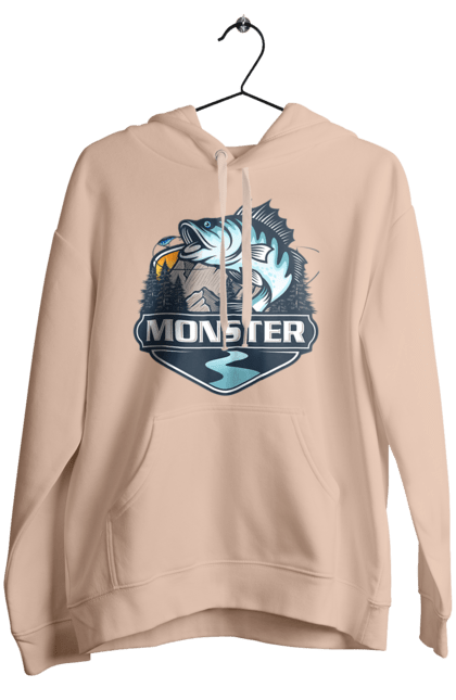 Жіноче худі з принтом "Рибалка". Монстер, рибак, рибалка, хоббі. 2070702