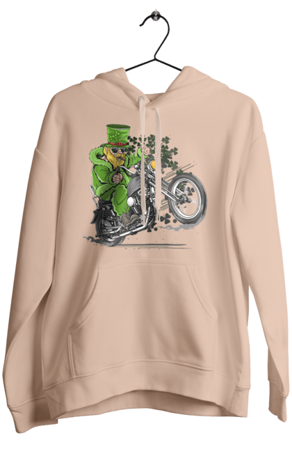 Women`s hoodie with prints Patrick On A Motorcycle. Holiday, motorcycle, patrick. 2070702