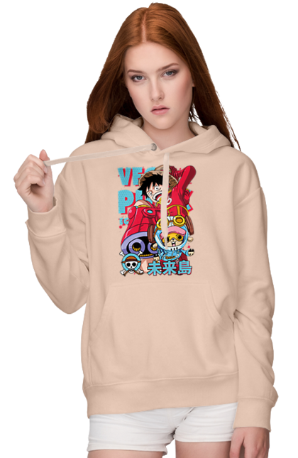 Women's hoodie with prints One Piece Luffy. Anime, luffy, manga, monkey de luffy, one piece, pirates. 2070702