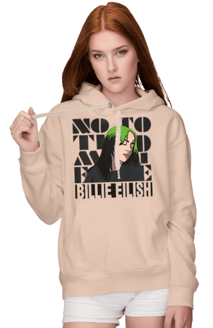 Жіноче худі з принтом "Біллі Айліш". Біллі айліш, логотип біллі айліш, принт біллі айліш, співачка біллі айліш. 2070702