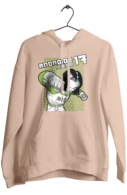 Women's hoodie with prints Android 17. Android 17, anime, cyborg, dragon ball, killer, manga, tv series. 2070702