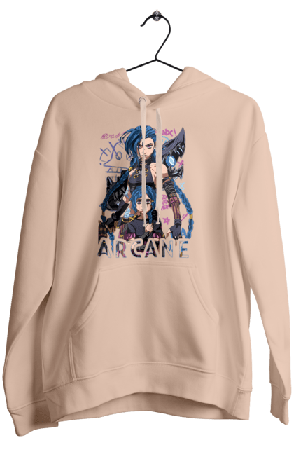 Жіноче худі з принтом "Аркейн". Arcane, fortiche, league of legends, riot games, аркейн, вай, джинкс, мультсеріал, фентезі. 2070702