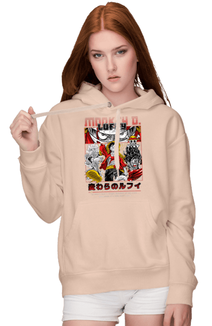 Women's hoodie with prints One Piece Luffy. Anime, luffy, manga, monkey de luffy, one piece, pirates. 2070702