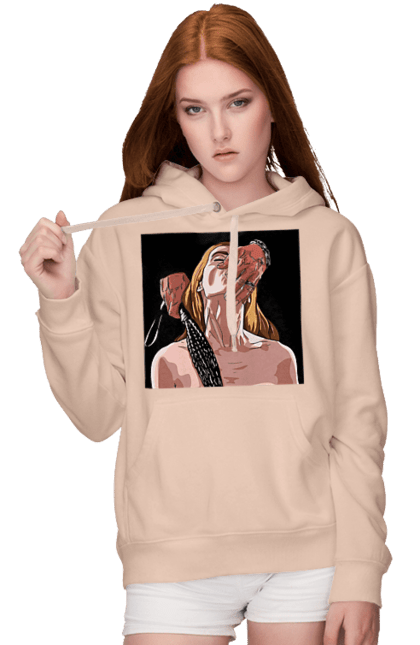 Women`s hoodie with prints Girl Captive Man With Whips. Passion, suck, whip. 2070702