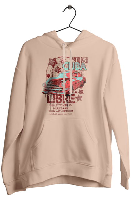 Women`s hoodie with prints Cuba, Machine. Cuba, retro. 2070702