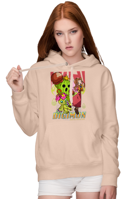 Women`s hoodie with prints Digimon Mimi Tachikawa. Anime, bandai, digimon, digital monsters, manga, media franchise, mimi tachikawa, virtual pets. 2070702