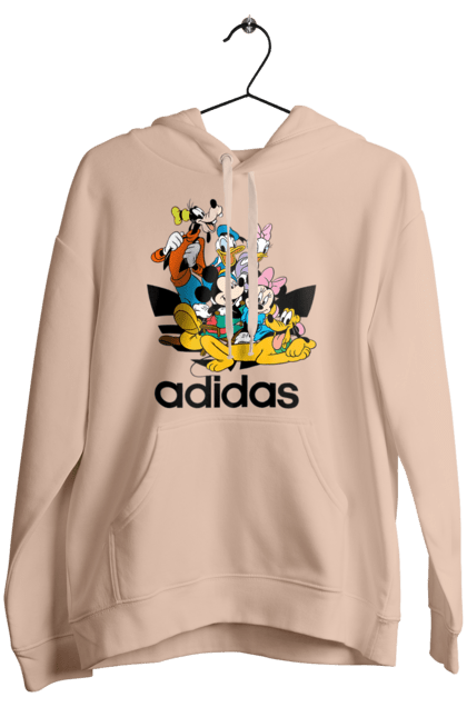 Жіноче худі з принтом "Adidas Міккі Маус". Adidas, mickey mouse, адідас, дісней, міккі, міккі маус, мультфільм. 2070702