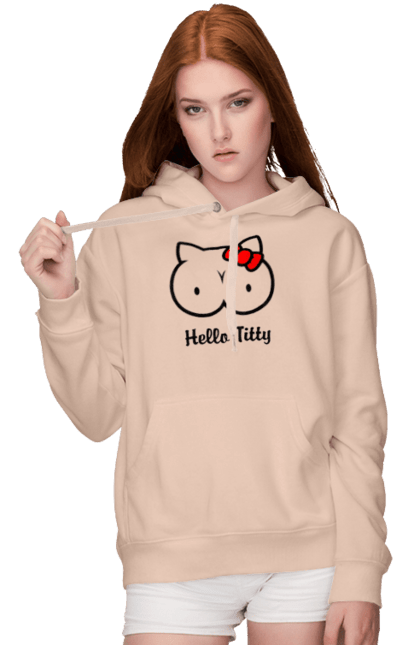 Women`s hoodie with prints Hello kitty. Beauty, hello, hello kitty, kitty, matured. 2070702