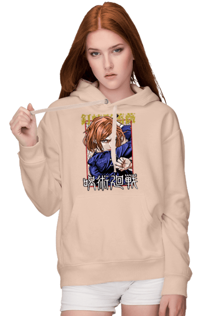 Women's hoodie with prints Jujutsu Kaisen Nobara. Anime, dark fantasy, jujutsu kaisen, magic battle, manga, mystic, nobara, nobara kugisaki. 2070702