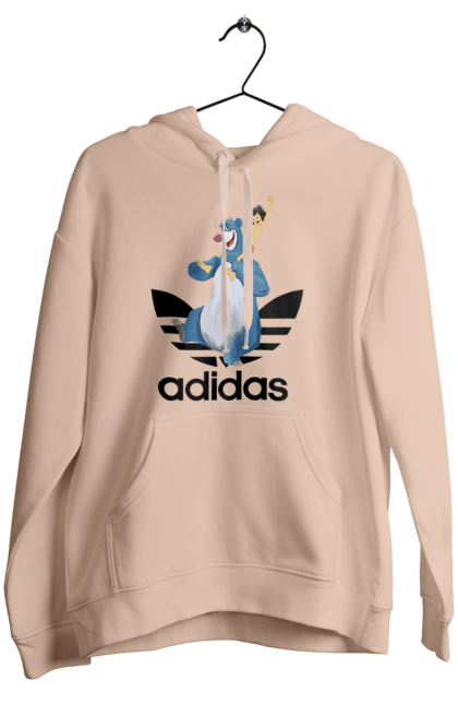 Жіноче худі з принтом "Adidas Мауглі". Adidas, mowgli, адідас, книга, книга джунглів, мауглі, мультфільм. 2070702