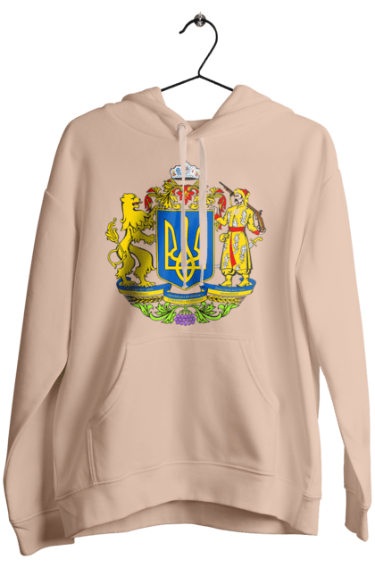 Women`s hoodie with prints Emblem of Ukraine. Cossack, emblem, emblem of ukraine, lion, lion and cossack, ukraine. 2070702