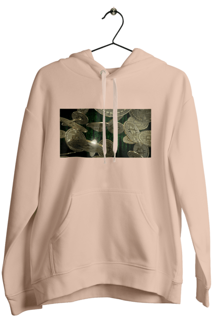 Жіноче худі з принтом "Біткойн". Багатство, біткойн, валюта, гроші, криптовалюта, курс, майнінг, матриця, монета, розкіш, цифровий світ. 2070702