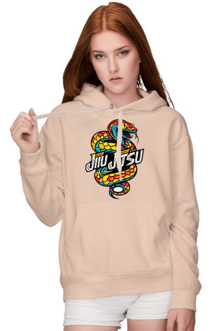 Women's hoodie with prints Jujutsu. Animal, japan, jiu jitsu, jujutsu, martial arts, ninja, samurai, snake, sport. 2070702