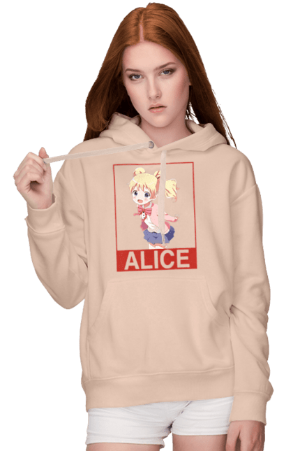 Women's hoodie with prints Kiniro Mosaic Alice Cartelet. Alice, alice cartelet, anime, gold mosaic, kiniro mosaic, kinmoza, manga. 2070702