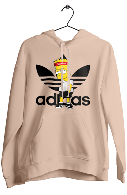 Женское худи с принтом Adidas Барт. Adidas, bart, адидас, барт, симпсон. 2070702