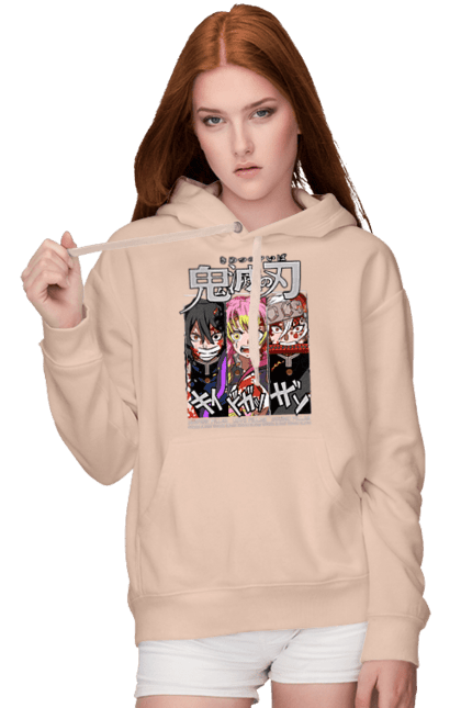 Women's hoodie with prints Demon Slayer Obanai Mitsuri Tengen. Anime, demon slayer, iguro, kimetsu no yaiba, manga, mitsuri, obanai, tengen. 2070702