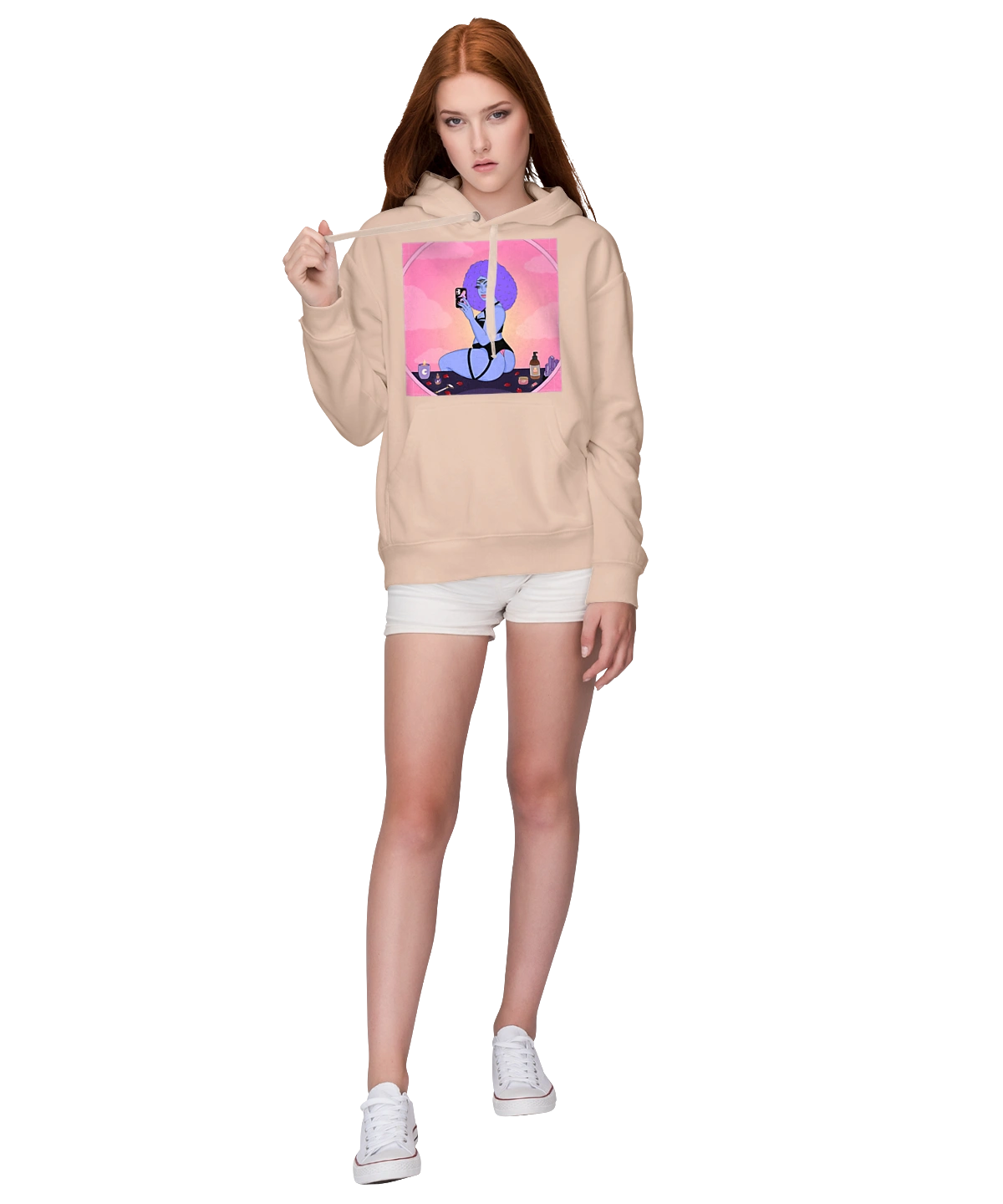 Purple Girl Photo In The Mirror