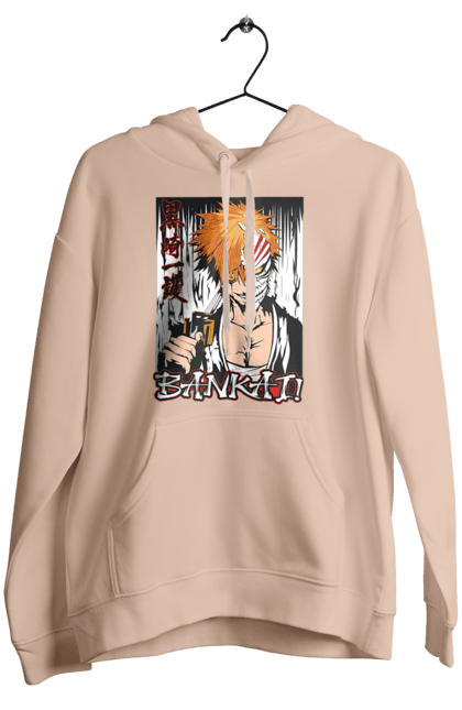 Женское худи с принтом Блич Ичиго Куросаки. Anime, bleach, ichigo kurosaki, manga, аниме, блич, ичиго, ичиго куросаки, манга. 2070702