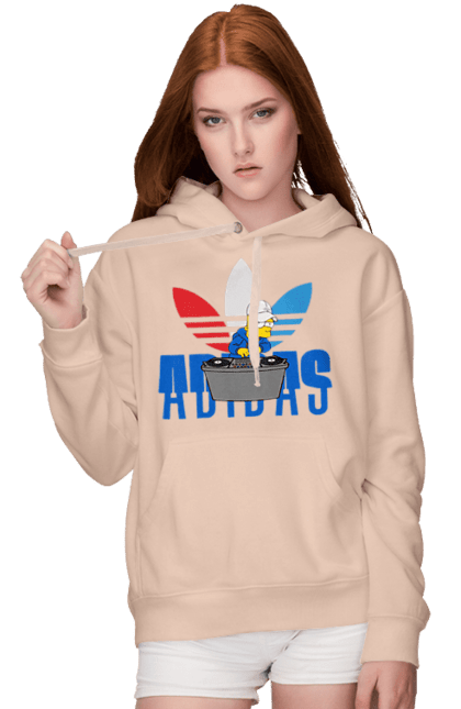 Женское худи с принтом Adidas Барт. Adidas, bart, адидас, барт, симпсон. 2070702