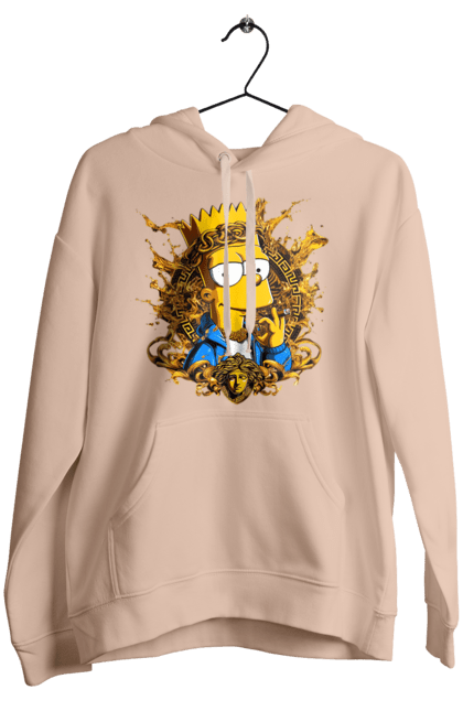 Women's hoodie with prints Bart Simpson Versace. Bart, cartoon, serial, simpson, versace. 2070702