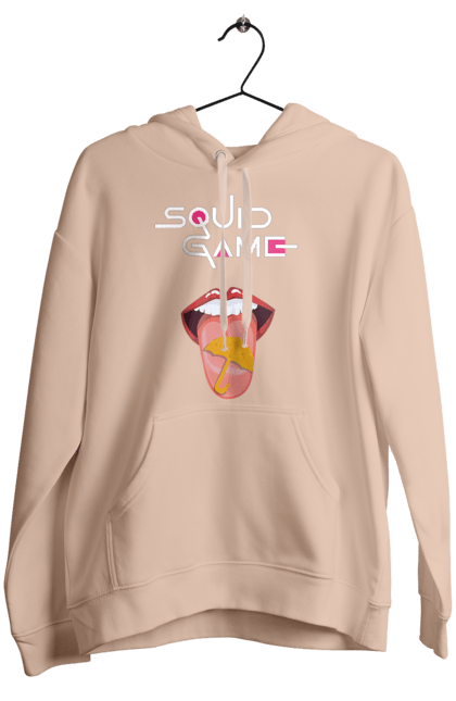 Women`s hoodie with prints Squid Game. Dalgona, netflix, squid game, sugar honeycombs, tv series. 2070702