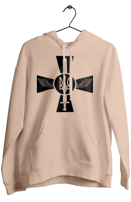 Women`s hoodie with prints Ukraine coat of arms. Coat of arms, sword, ukraine, wings. 2070702