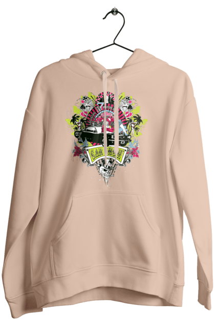 Women`s hoodie with prints Car Show, Summer. Automobile, cards, money, palm, show. 2070702
